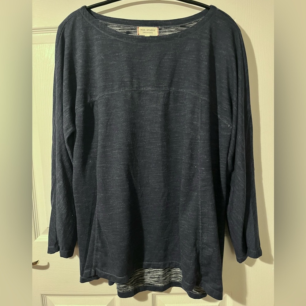 Max Studio [Weekend] Indigo Heather Knit Tunic, size XL